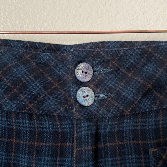 Sundance Pants Womens Large Blue Plaid Flannel Straight Leg Preppy Academia - Picture 9 of 11